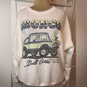 American Eagle Outfitters BRONCO crew neck pullover sweatshirt~OVERSIZED LARGE